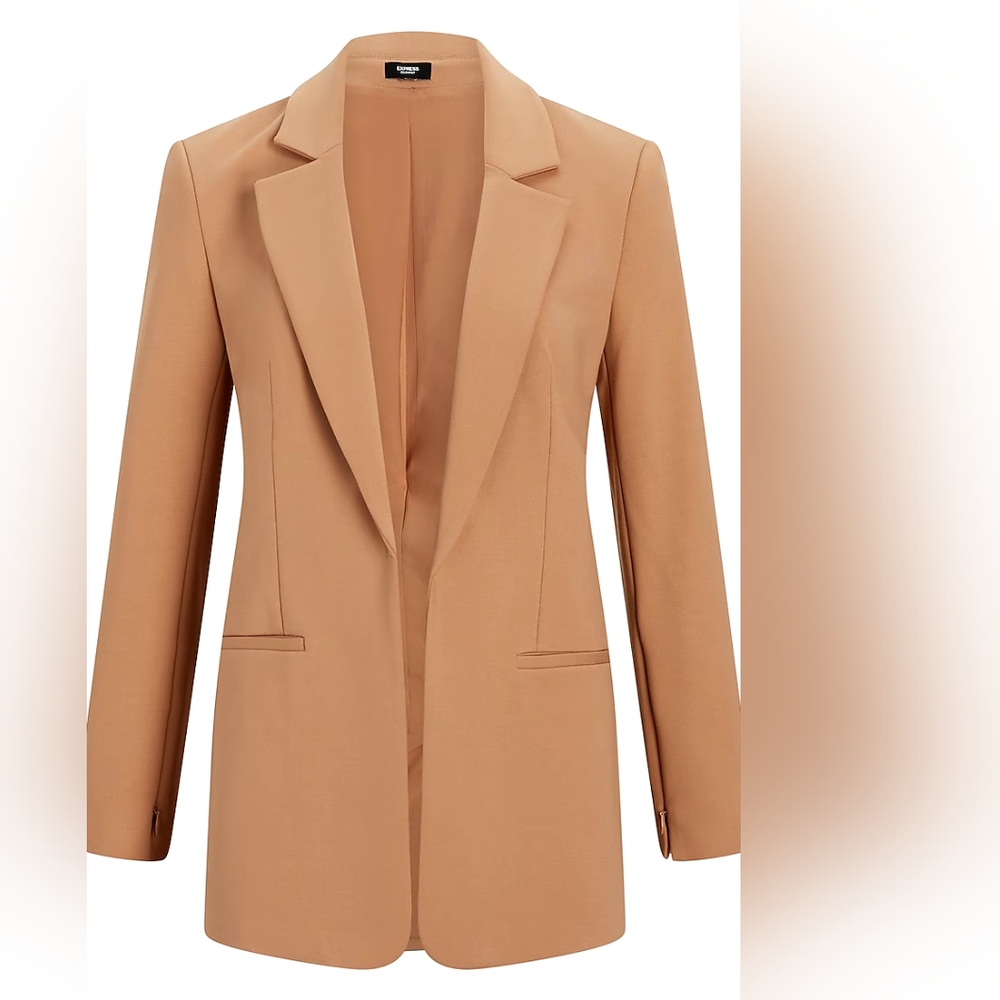 Express Columnist Shine Open Front Blazer